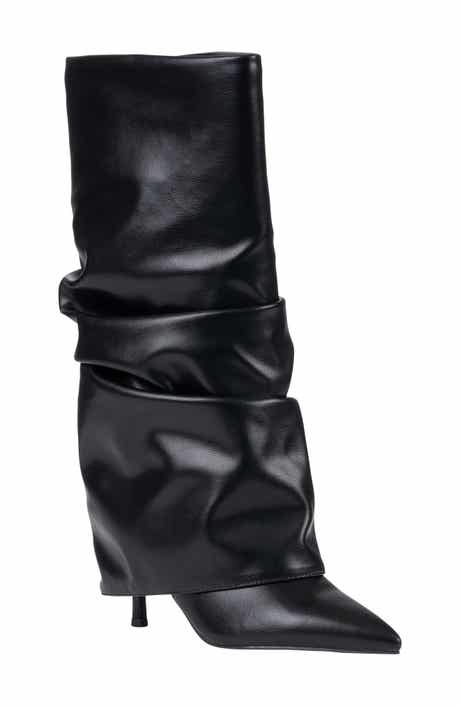 Axel Pointed Toe Faux Leather Slouchy Tall Boot