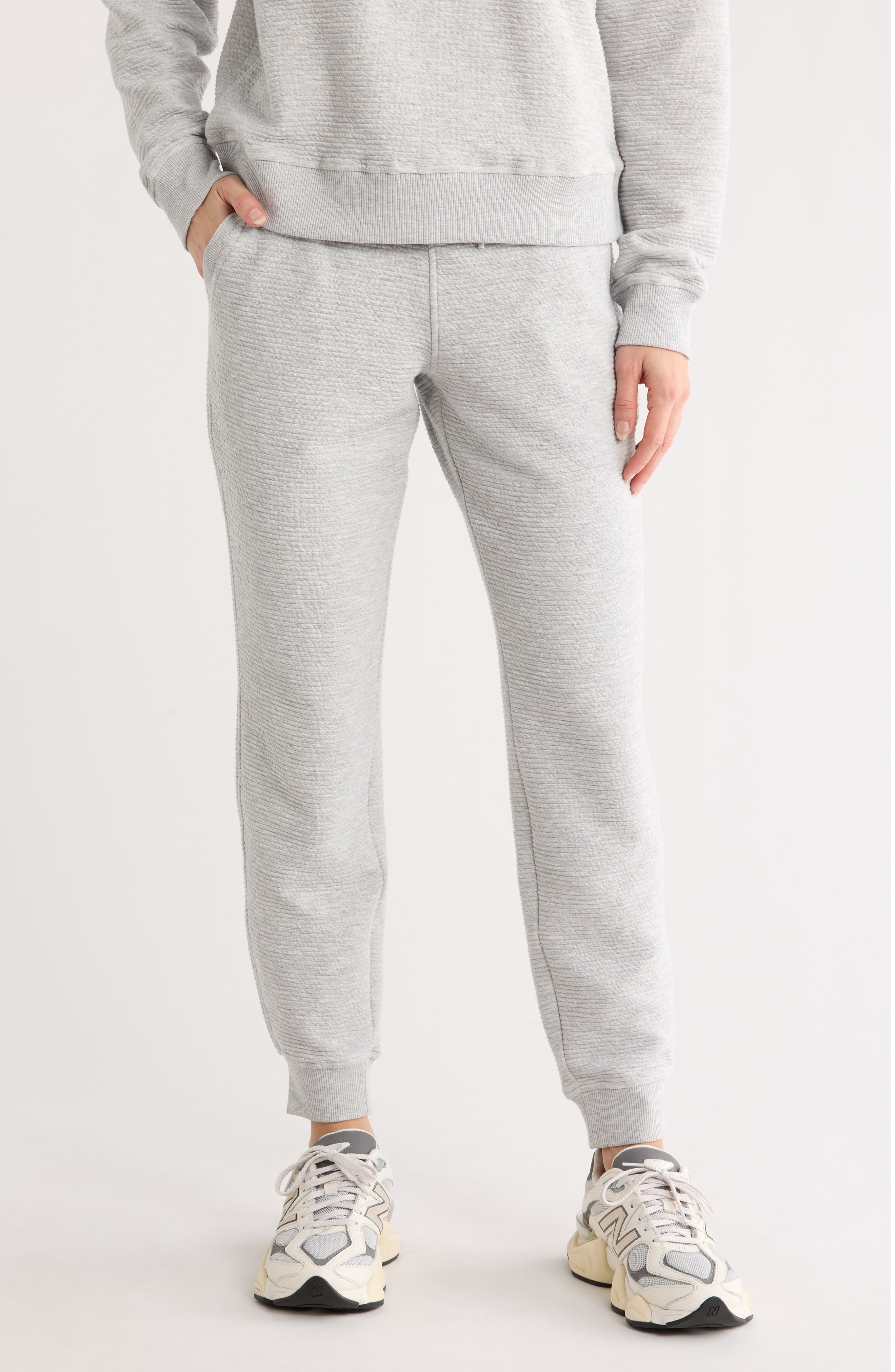90 DEGREE BY REFLEX Cotton Blend Rib Sweatpants