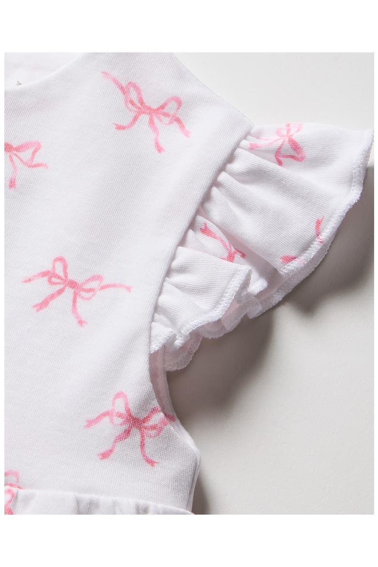 Blushing Bows Pima Summer Romper, Alternate, color, WHITE/PINK