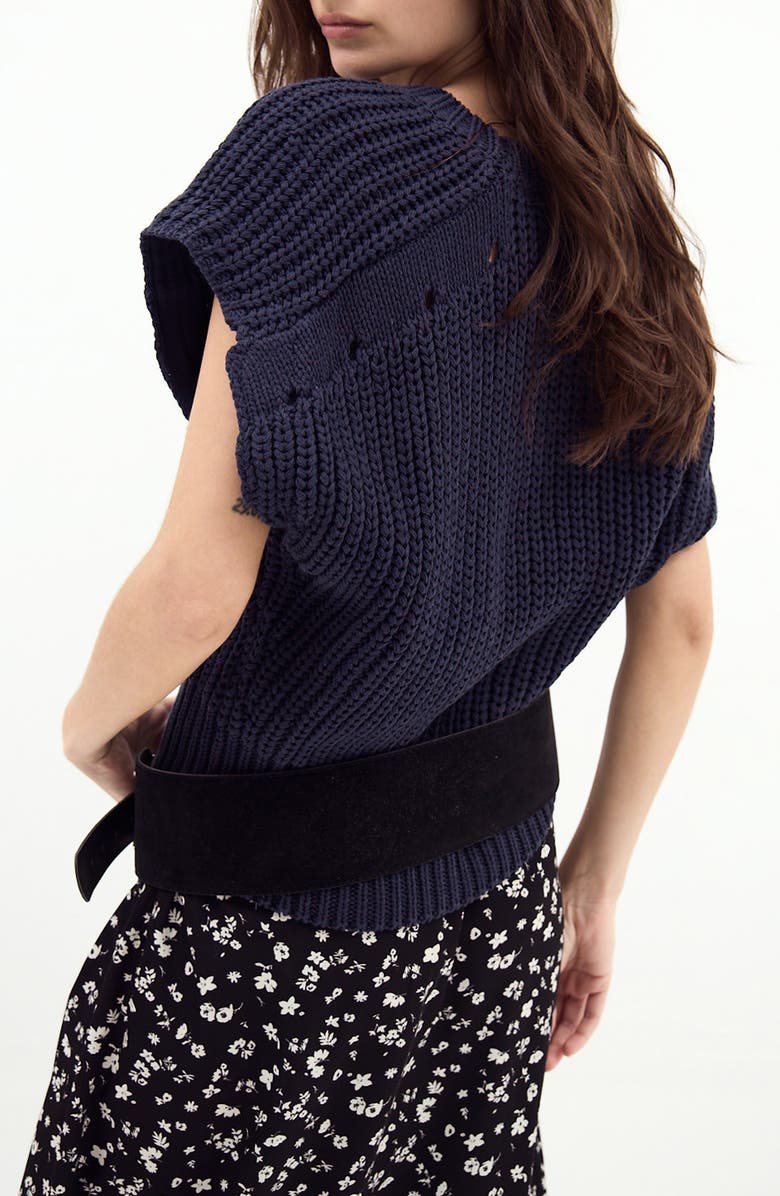 DELUC Pistacchio Cable Knit Sweater Vest, Alternate, color, 