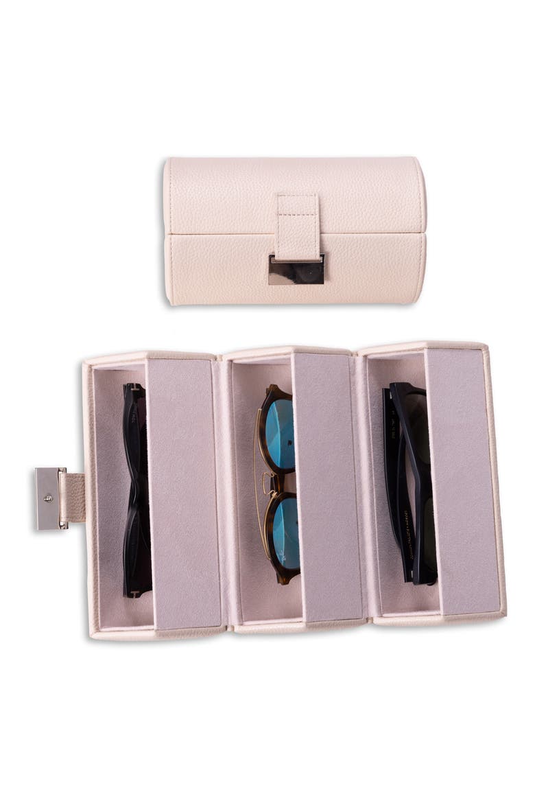 Leather Sunglass Storage Case, Alternate, color, CREAM