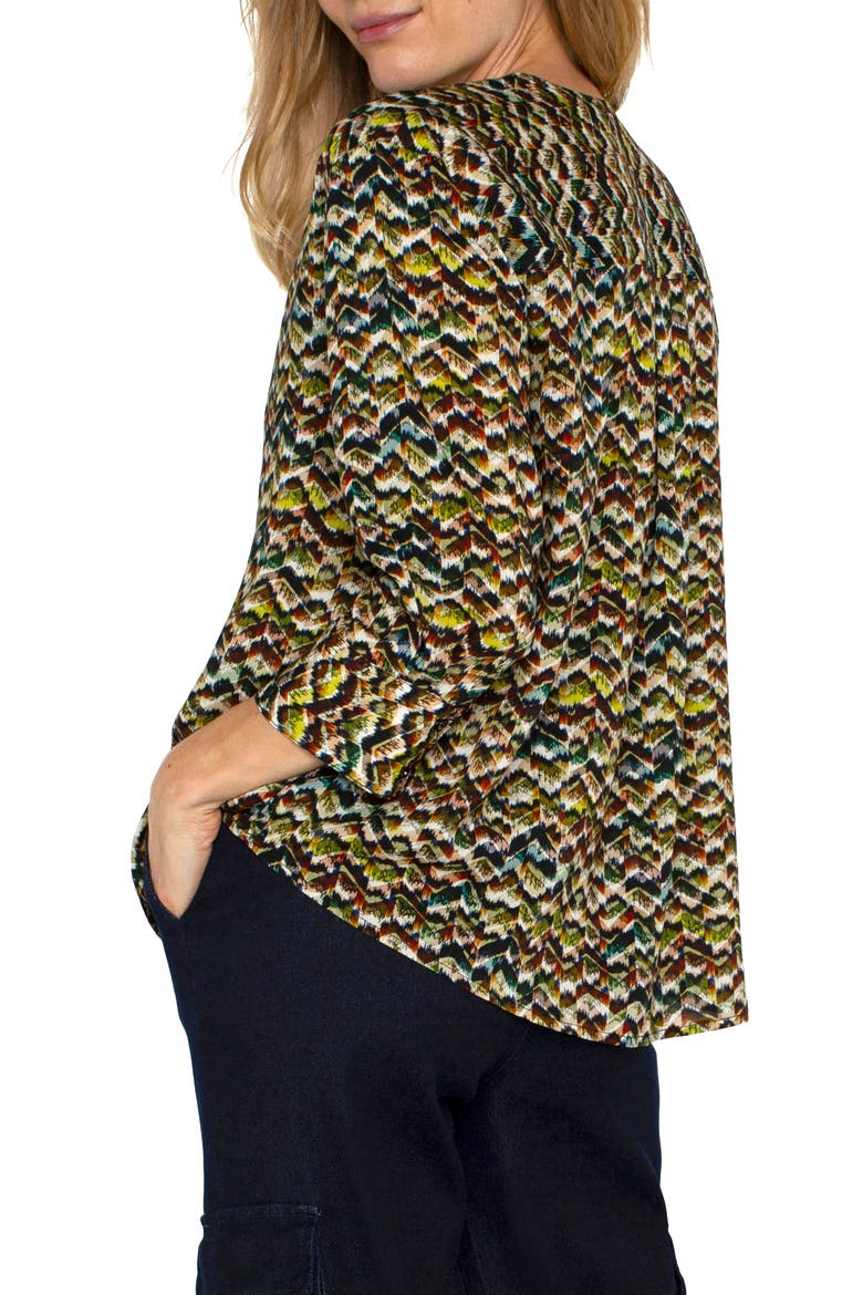 Zigzag Stripe Stretch Woven Pullover Top, Alternate, color, TOURMALINE