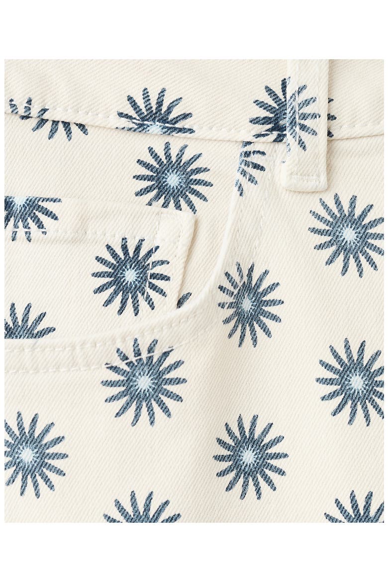 Printed Stretch Cotton Wide Leg Jeans, Alternate, color, OFF WHITE