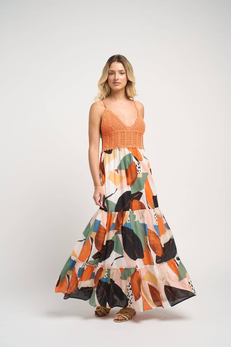 Seneiya Crochet Dress, Alternate, color, Orange
