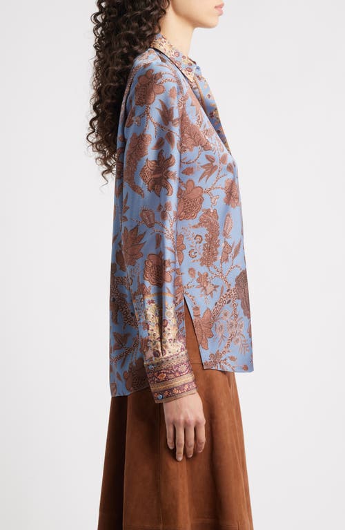 Kobi Halperin 'lilly' Print Sleeve Silk Peasant Blouse In Multi