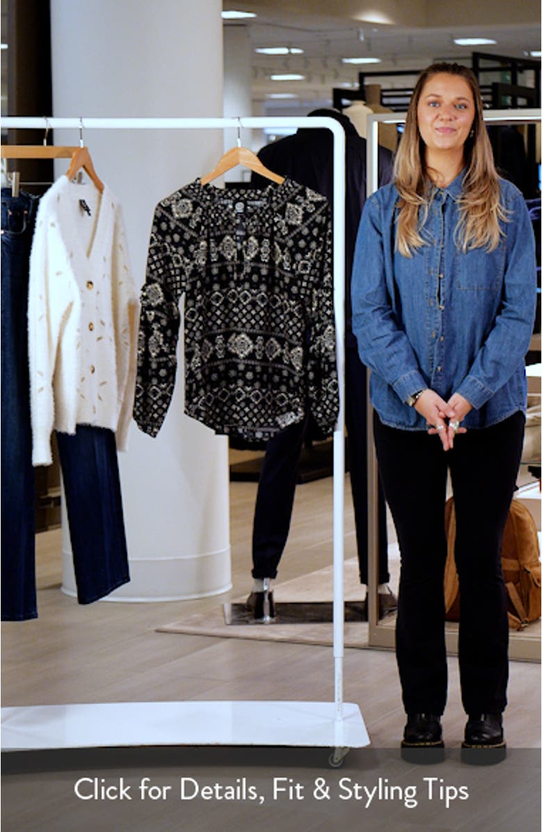 Paisley Print Long Sleeve Woven Shirt, sales video thumbnail