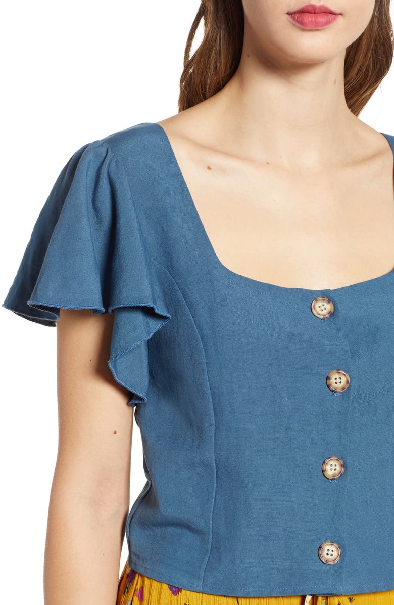 Band of Gypsies Vancouver Button Front Top, Alternate, color, 