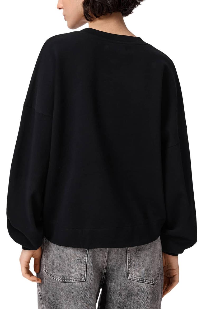 Dash Lila Oversize Cotton Sweatshirt, Alternate, color, WASHED BLACK