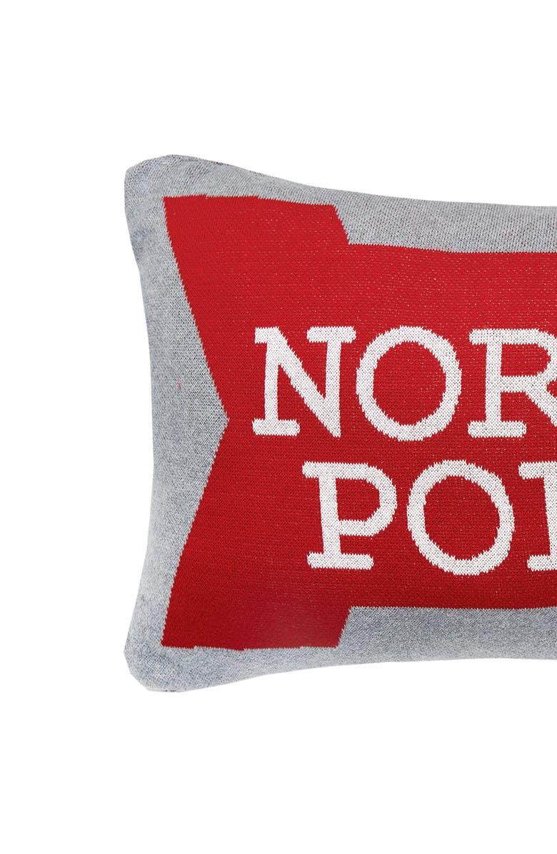 C&F Home North Pole Christmas Knitted Throw Pillow, 14" x 22", Alternate, color, Red
