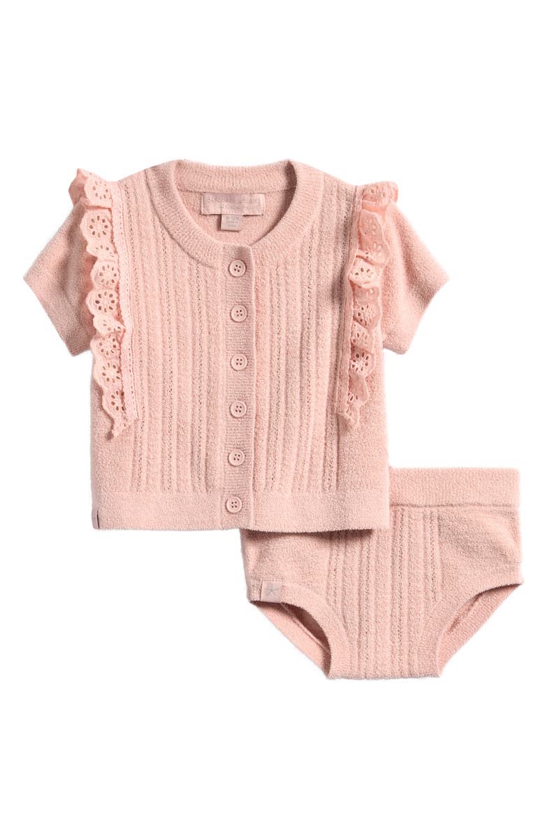 Barefoot Dreams<sup>®</sup> CozyChic<sup>®</sup> Ultra Lite Cardigan and Bottoms Set, Main, color, Dusty Rose
