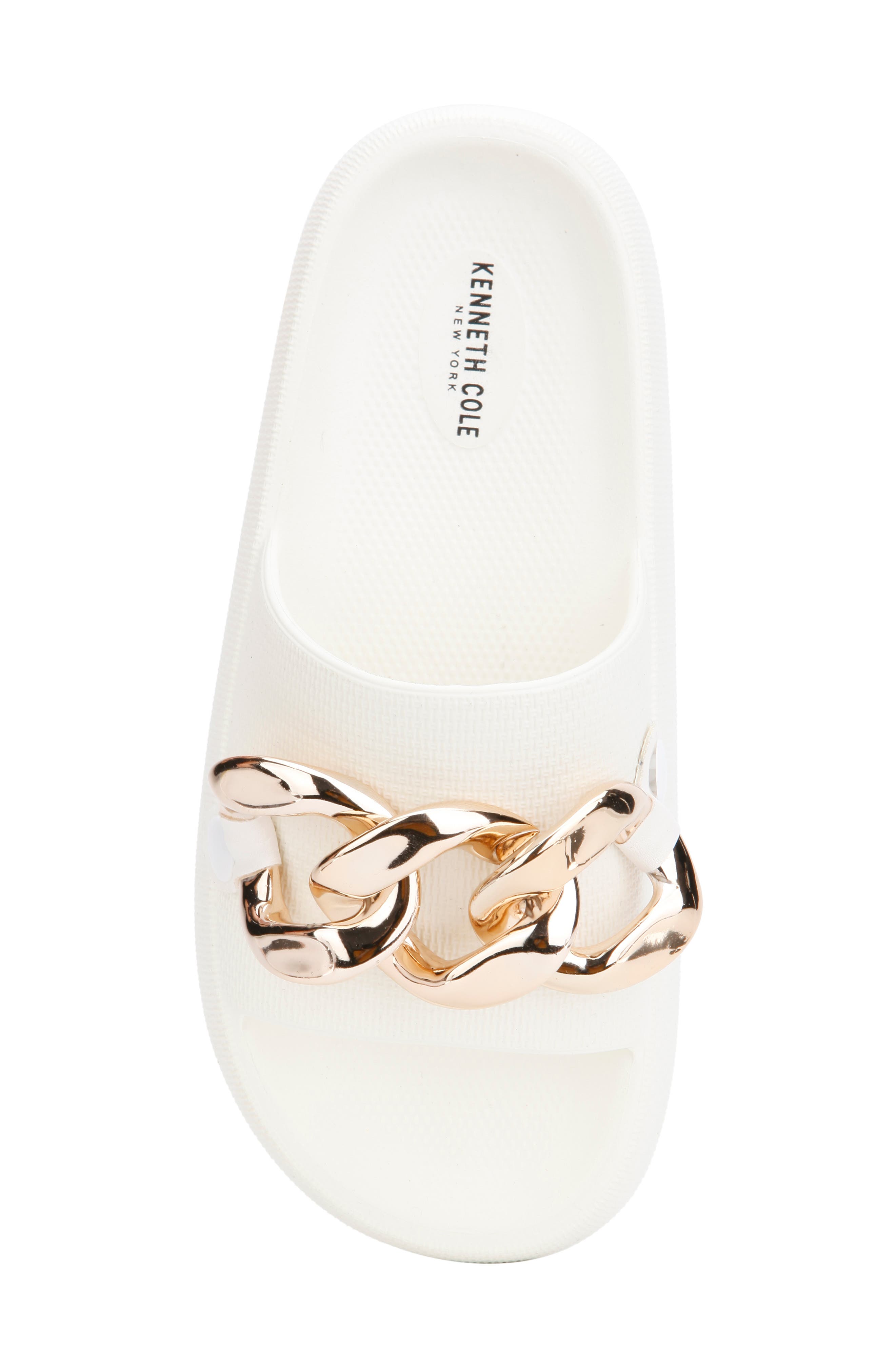 Mello Chain Slide Sandal, Alternate, color, WHITE