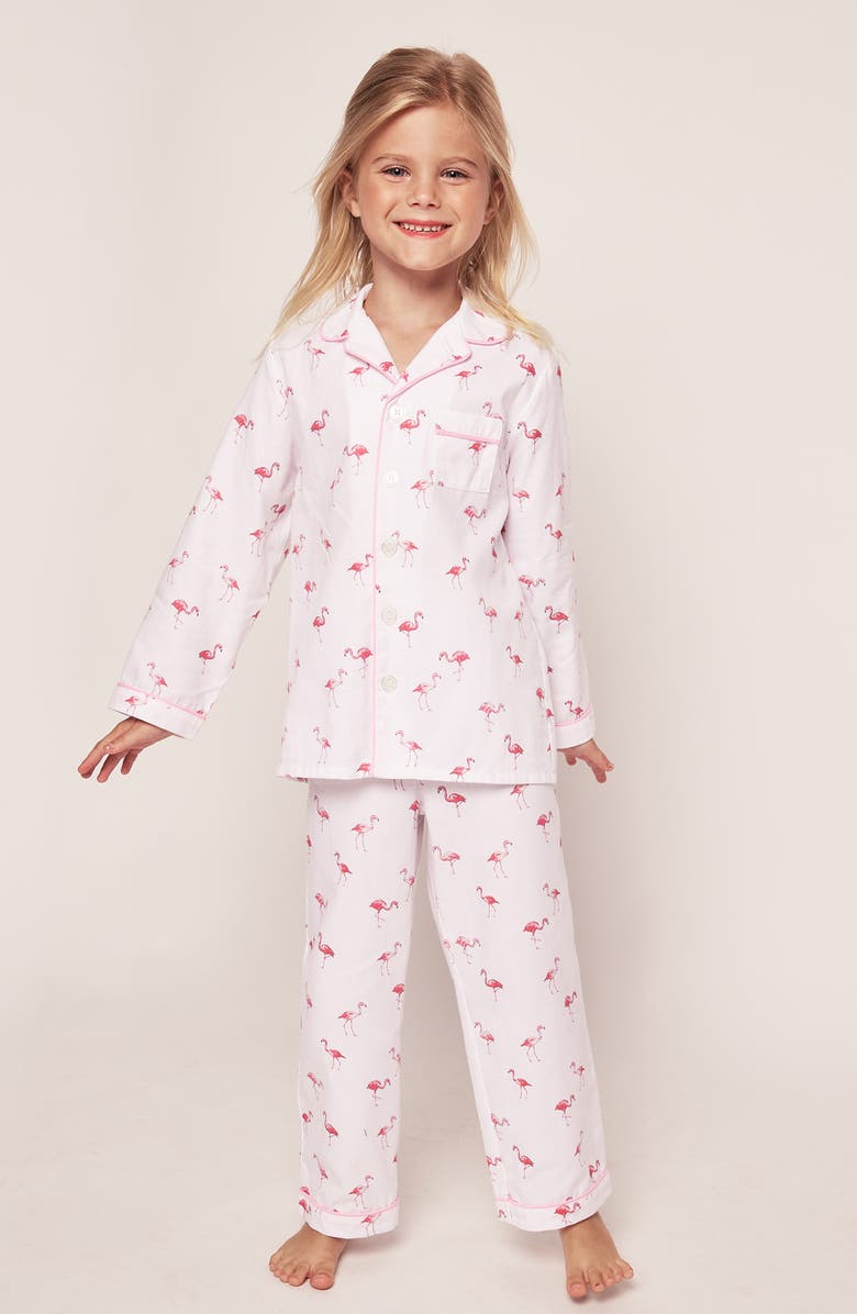 Petite Plume Kids' Flamingo Print Two-Piece Pajamas, Alternate, color, Flamingos