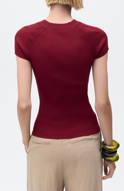 Mango Rib Sweater In Burgundy
