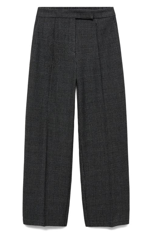 Shop Mango Straight Leg Tweed Pants In Black