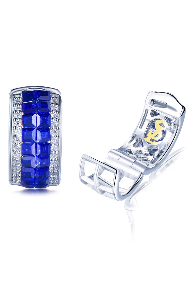 SUZY LEVIAN Cubic Zirconia Huggie Hoop Earrings, Alternate, color, Blue