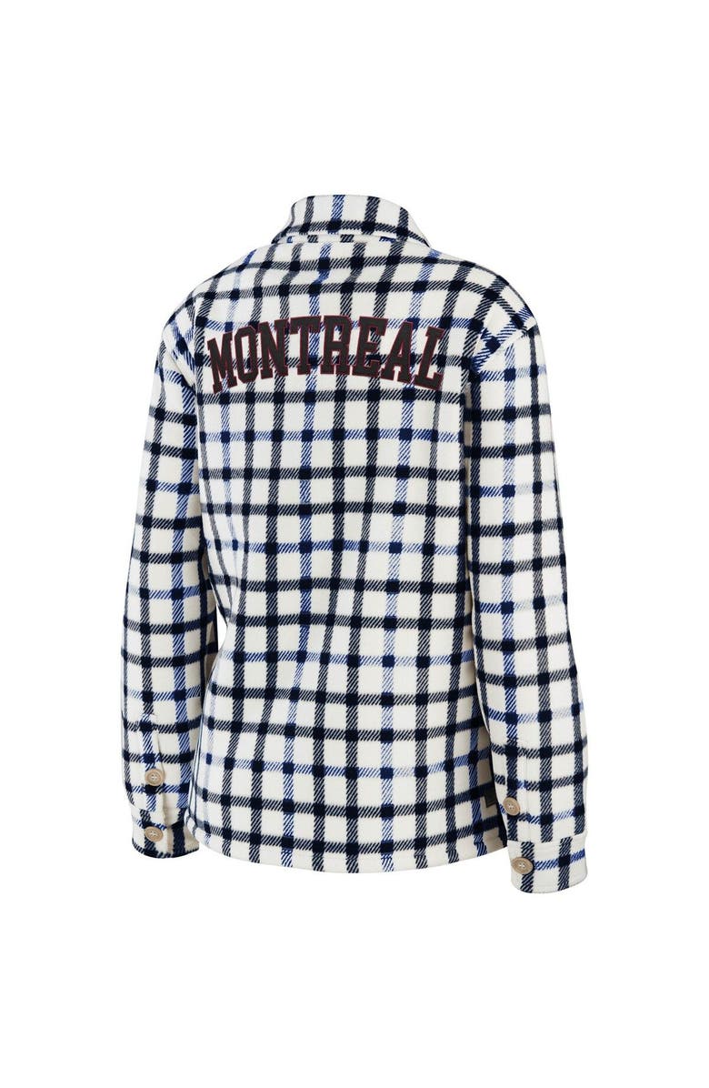 WEAR by Erin Andrews Women's WEAR by Erin Andrews Oatmeal Montreal Canadiens Plaid Button-Up Shirt Jacket, Alternate, color, Oatmeal