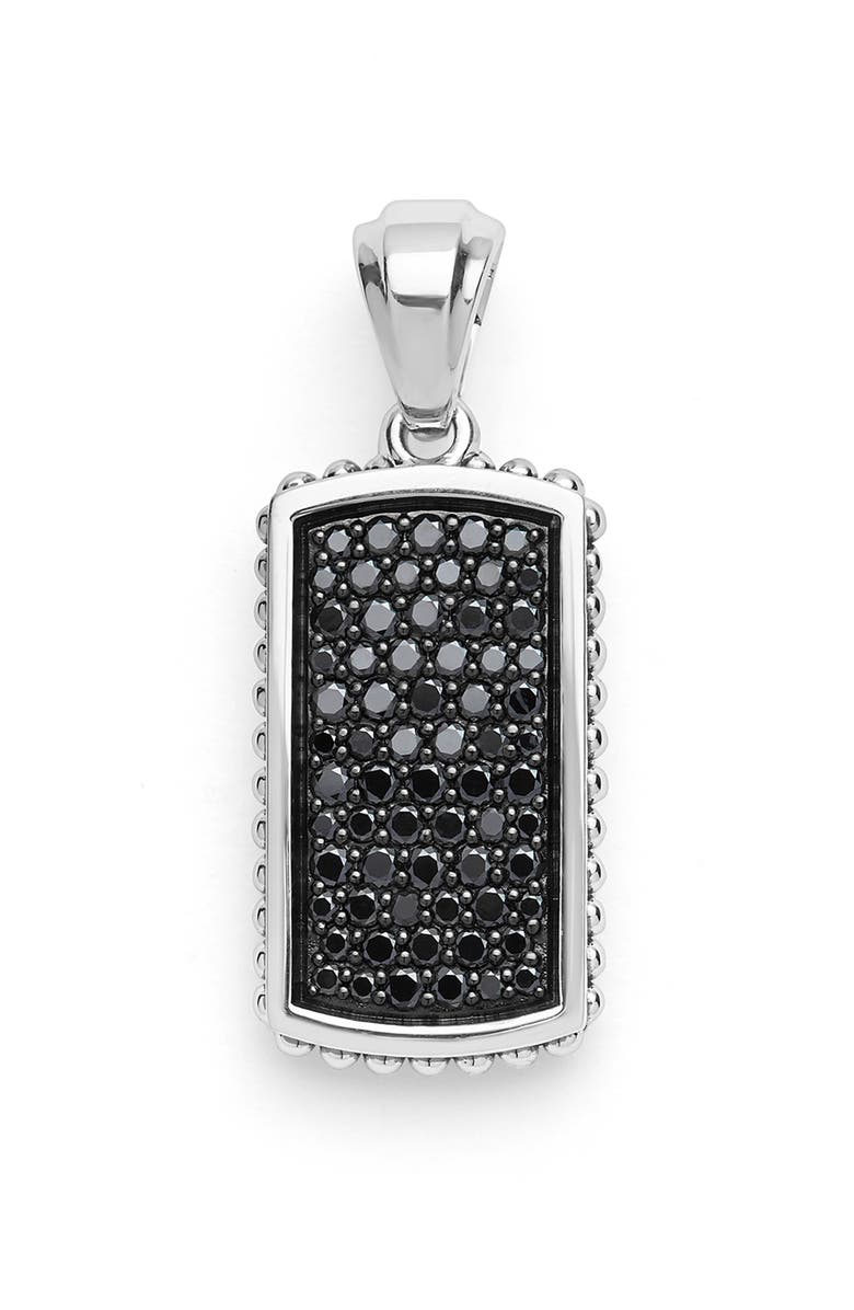 LAGOS Men's Anthem Black Diamond ID Tag, Main, color, Sterling Silver