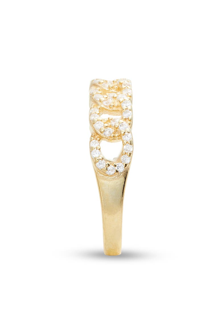 Sterling Silver Pavé Chain Ring, Alternate, color, GOLD
