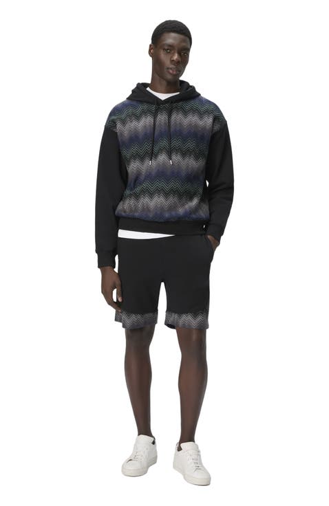 Fleece Shorts With Zigzag Insert