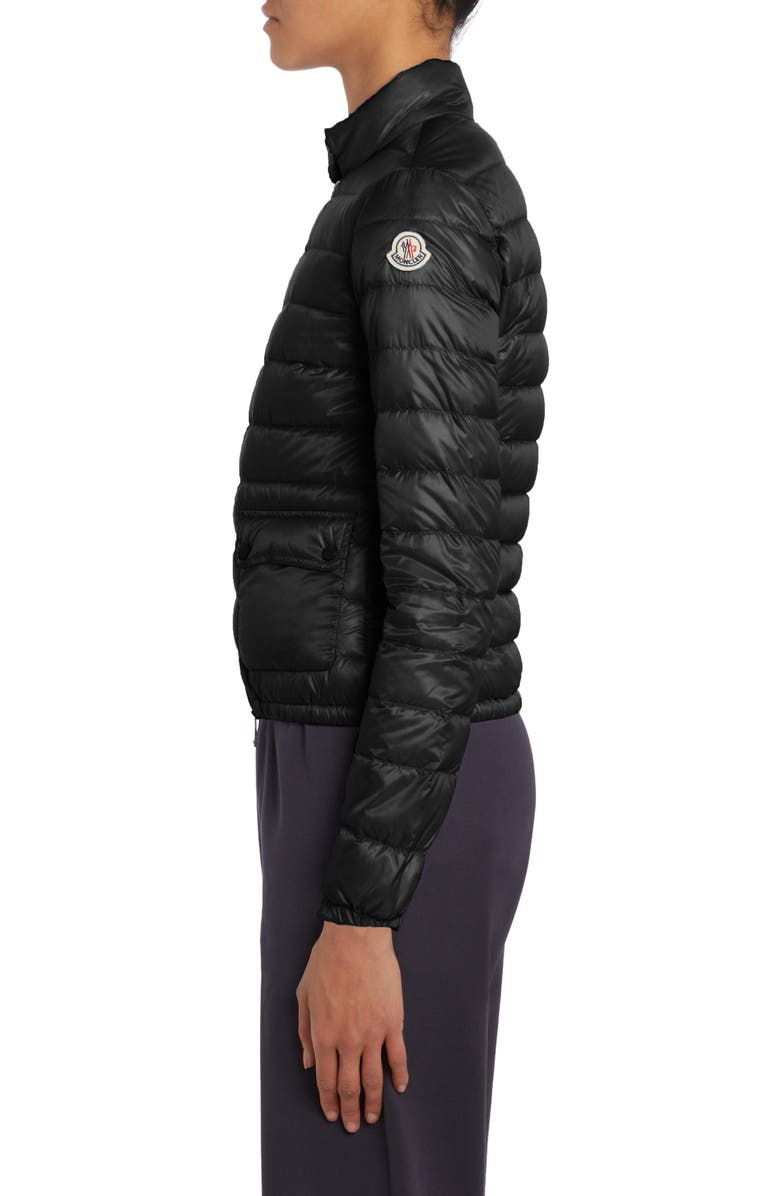 Moncler Lans Channel Quilted Down Moto Jacket, Alternate, color, 