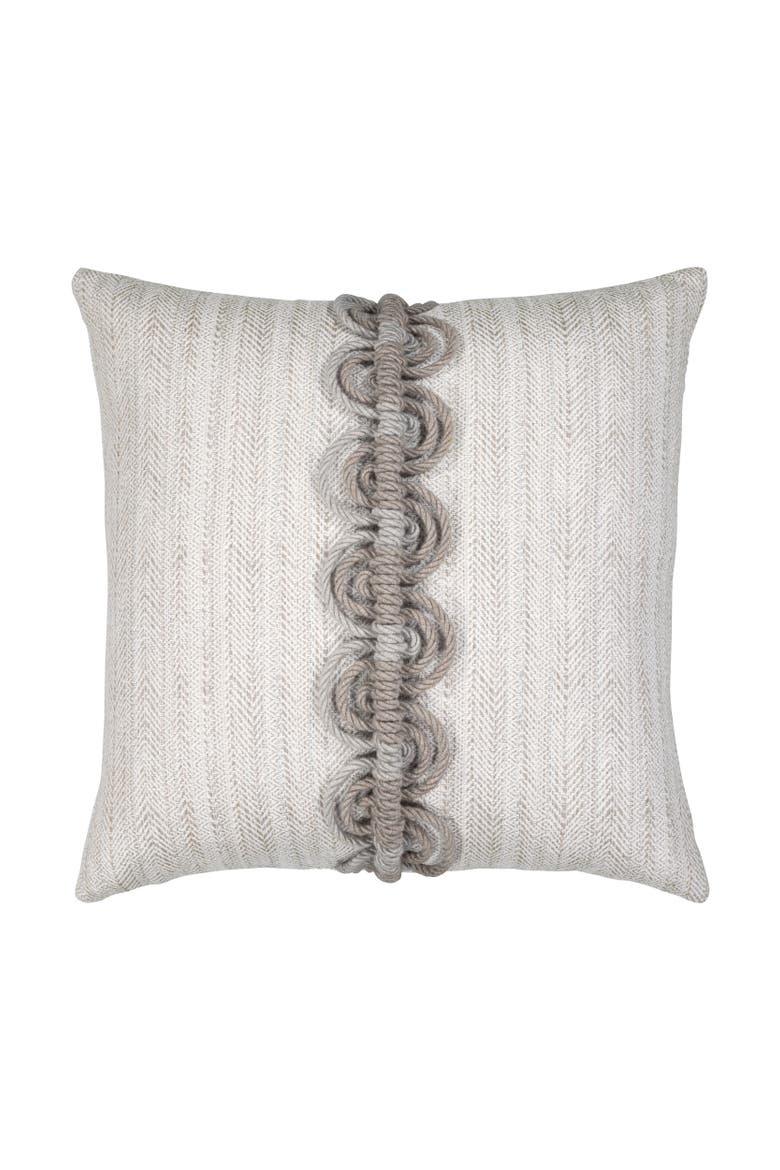 Dressage Pebble Hand Macrame Indoor & Outdoor Woven Accent Pillow, Main, color, Pebble