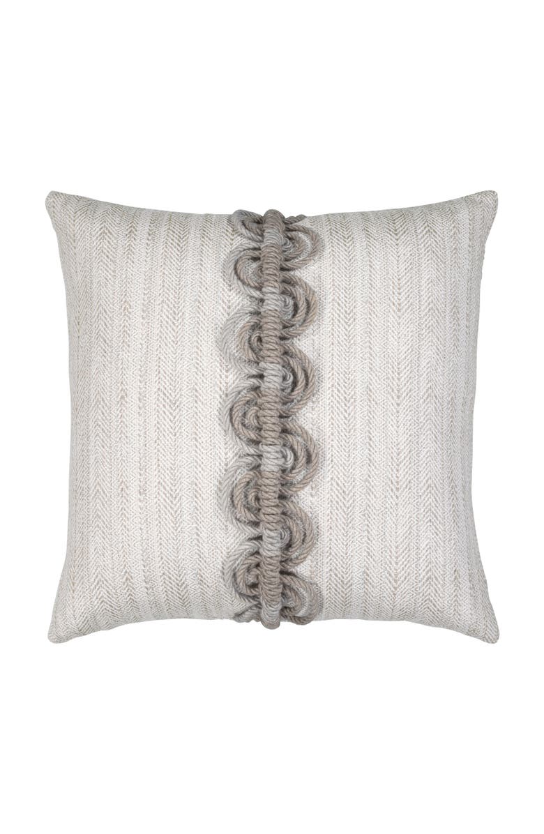Elaine Smith Dressage Pebble Hand Macrame Indoor & Outdoor Woven Accent Pillow, Main, color, Pebble