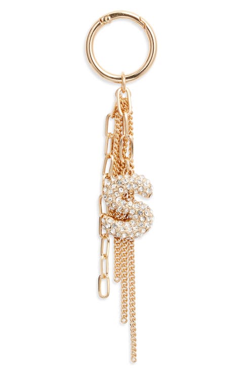 Pavé Crystal Inital Bag Charm