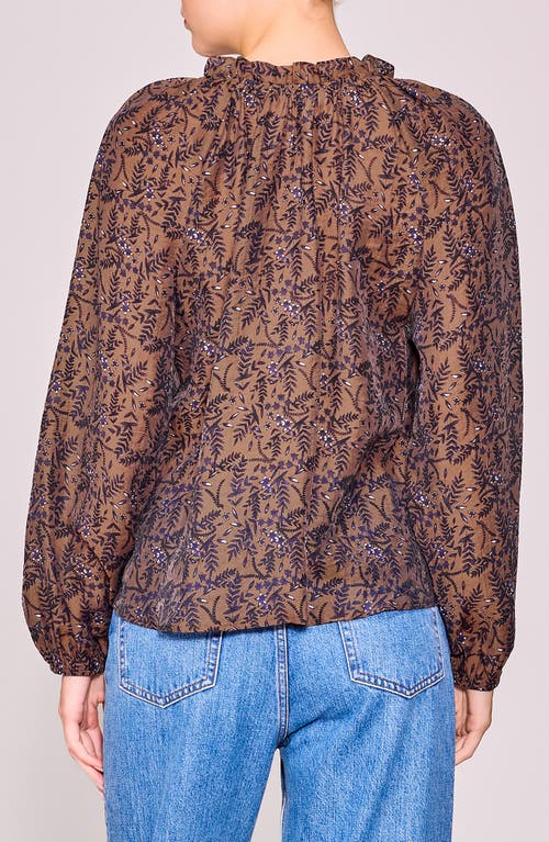 Melloday Ruffle Print Top In Multi
