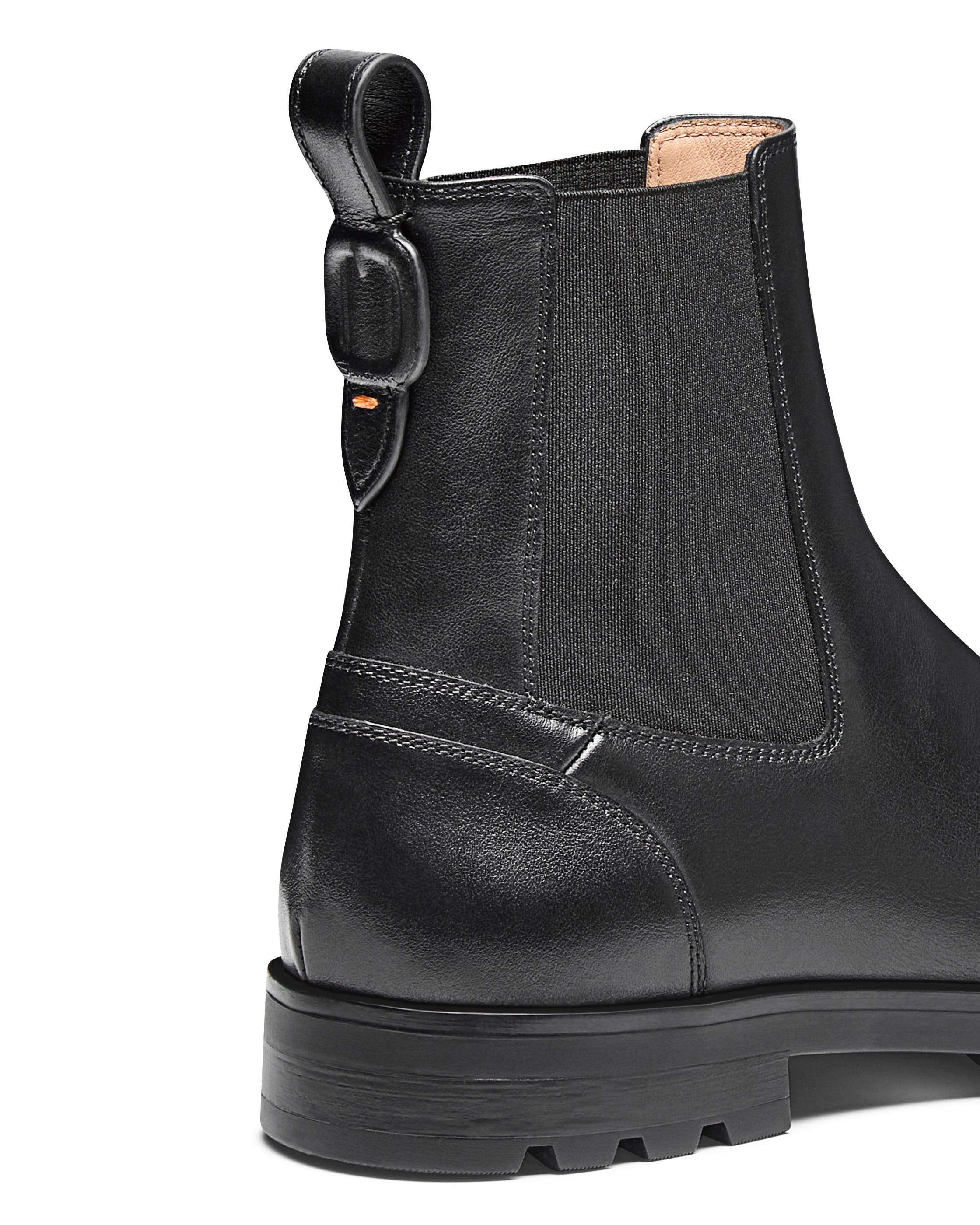 Santoni Women's Leather Chelsea Boot, Alternate, color, Black