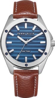 Perry Ellis Solar Powered 3-Hand Quartz Strap Watch, 41mm