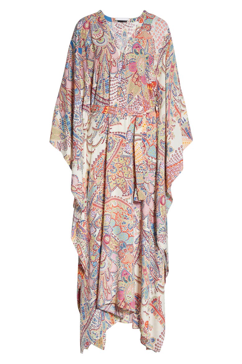 Paisley Cover-Up Caftan, Alternate, color, MULTI