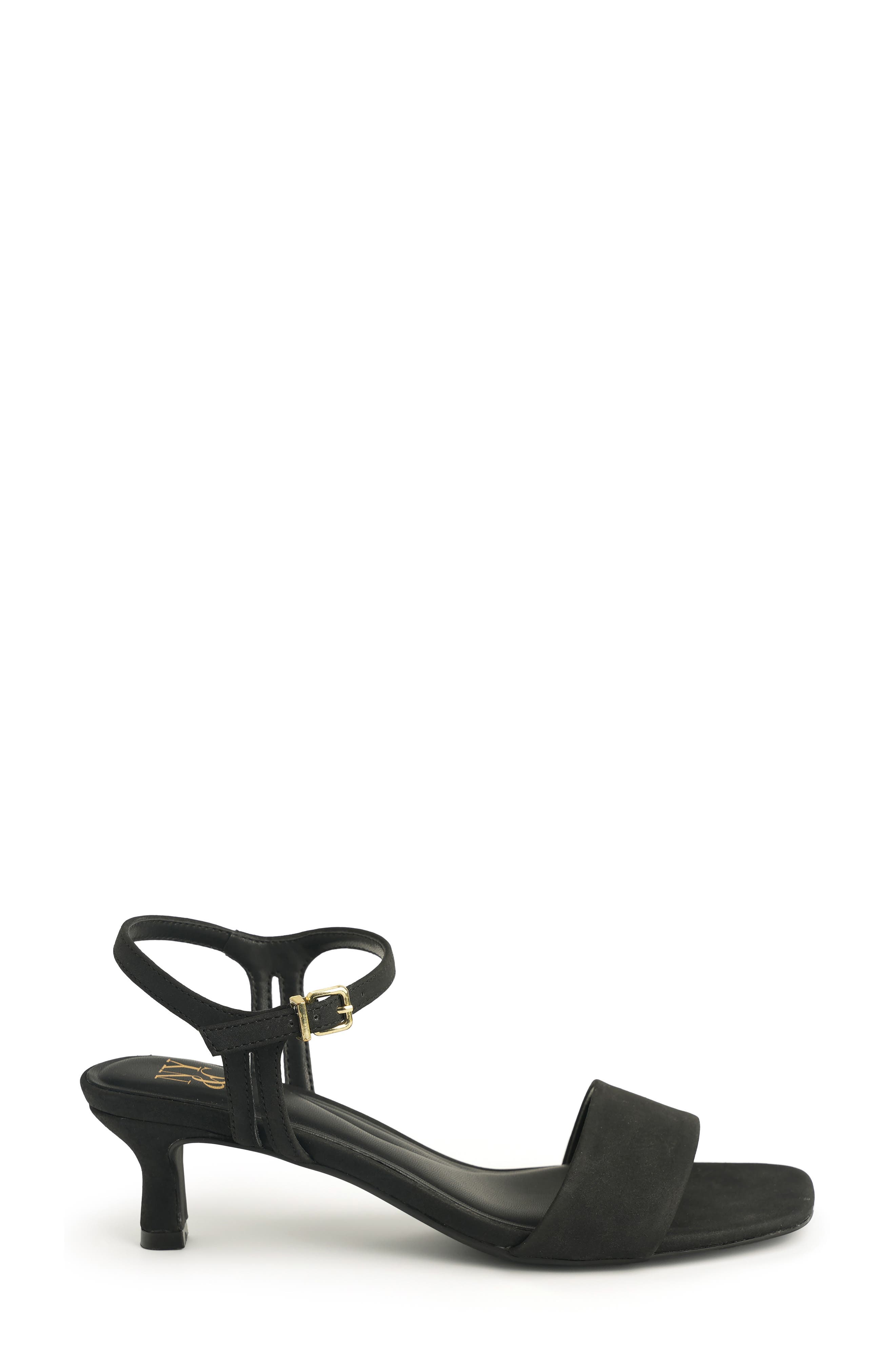 NEW YORK AND COMPANY Garnet Ankle Strap Sandal, Alternate, color, Black