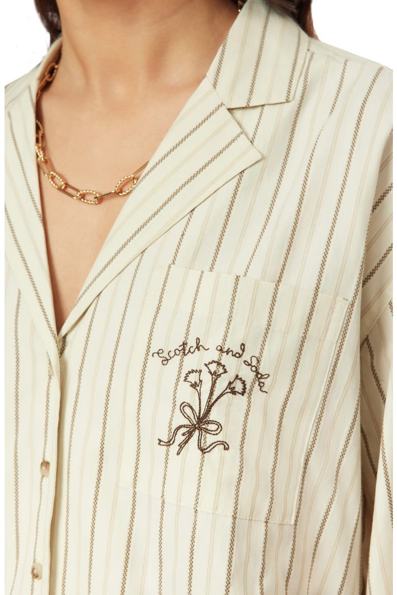 Embroidered Stripe Shirt, Alternate, color, HOT FUDGE STRIPE