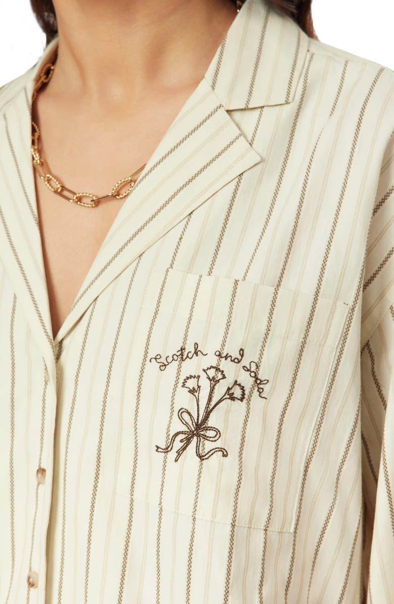 Scotch & Soda Embroidered Stripe Shirt, Alternate, color, Hot Fudge Stripe