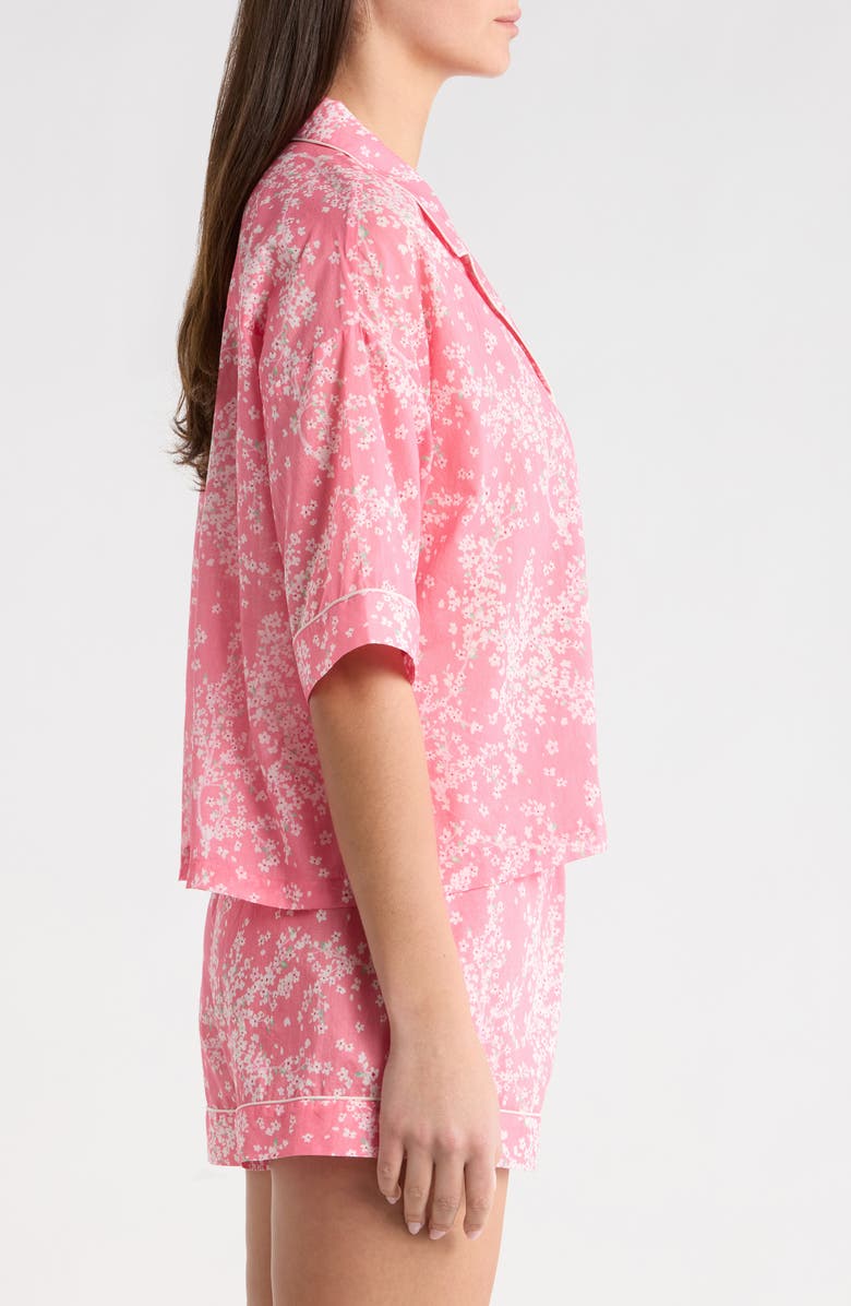 Papinelle Cheri Blossom Cotton Sateen Short Pajamas, Alternate, color, Pink Lemonade