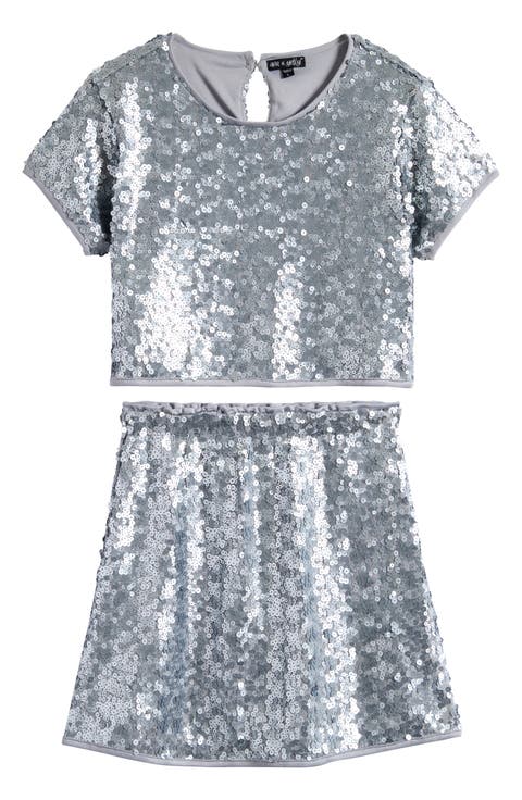 Kids' Sequin Top & Skirt Set (Big Kid)