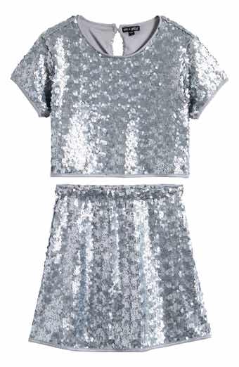 Ava & Yelly Kids' Sequin Top & Skirt Set