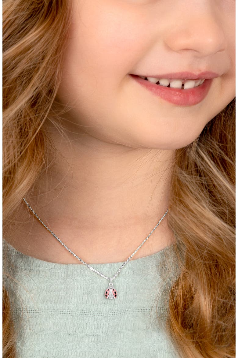 Sterling Silver Love Bug 12-14" Necklace, Alternate, color, Sterling Silver