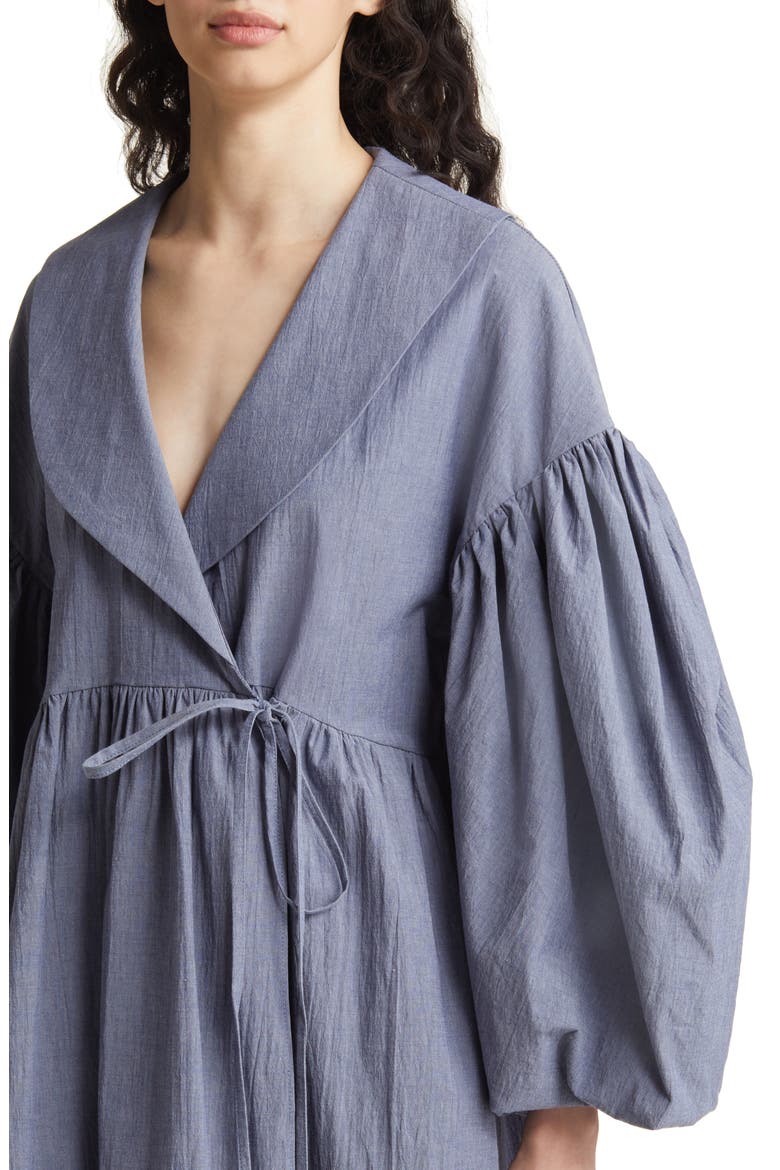 Wrap Midi Dress, Alternate, color, MEDIUM BLUE