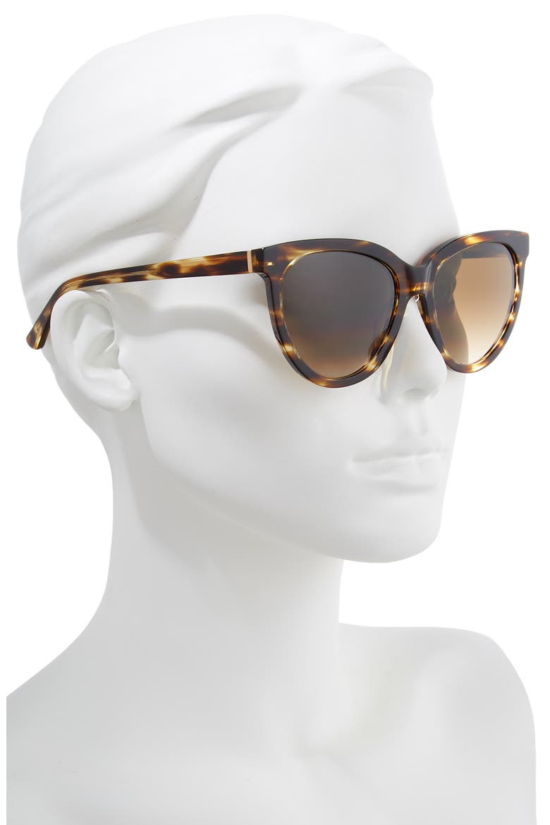 Beverly 55mm Cat Eye Sunglasses, Alternate, color, TORTOISE/ BROWN GRADIENT