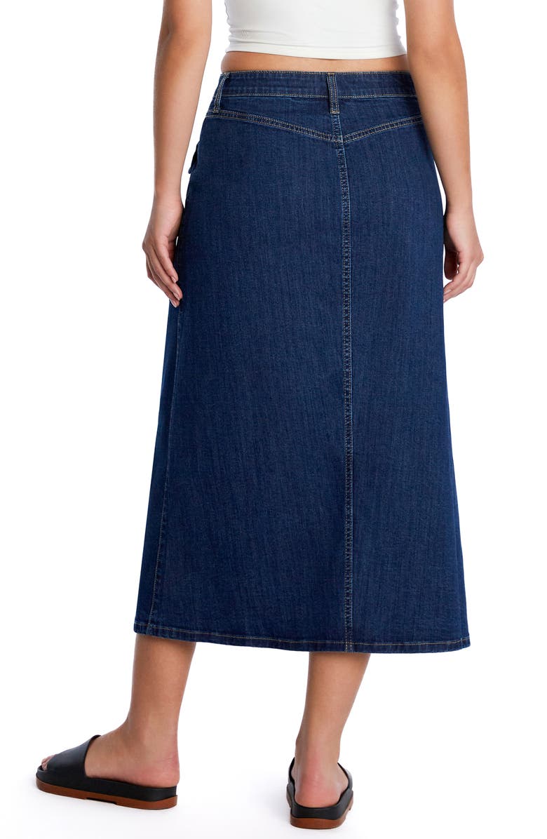Wash Lab Denim Sailor Button Front Maxi Denim Skirt, Alternate, color, Ahoy Blue