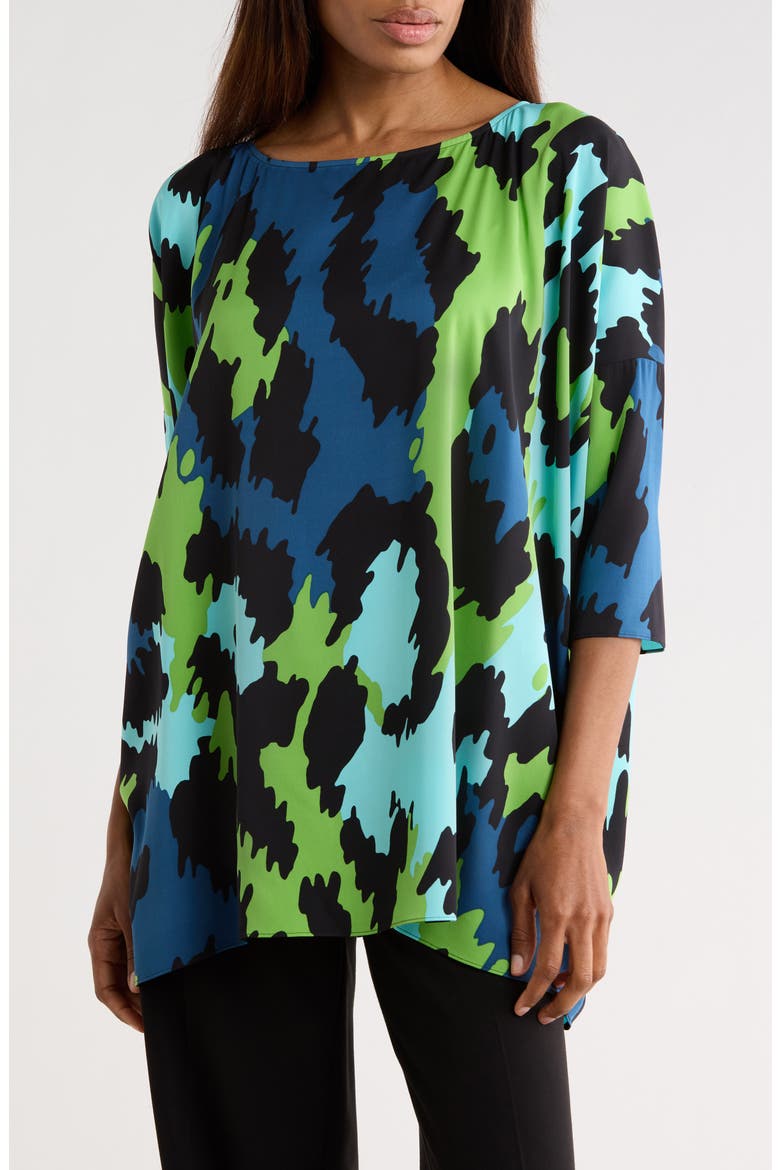 Diane Silk Blend Tunic Top, Main, color, JUNGLE CAT LARGE