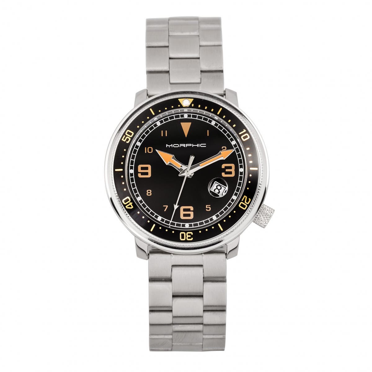 Morphic M74 Series Bracelet Watch w/Magnified Date Display in Gunmetal/black & Gold/black 