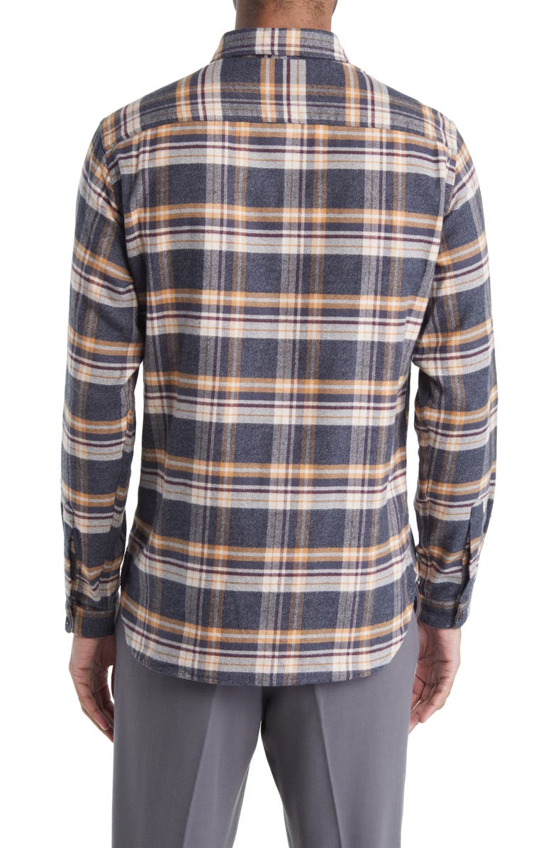 Oliver Spencer Brook Plaid Organic Cotton Flannel Button-Down Shirt, Alternate, color,