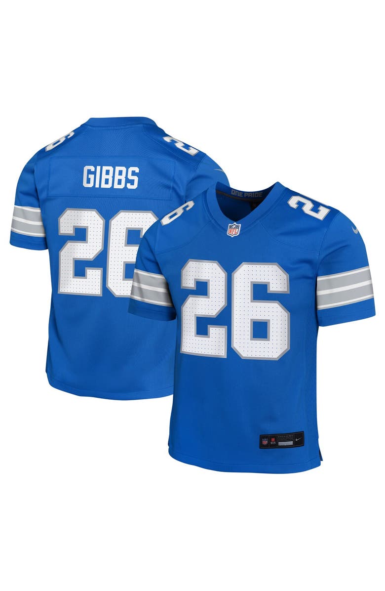 Nike Youth Nike Jahmyr Gibbs Blue Detroit Lions Team Player Game Jersey, Main, color, 