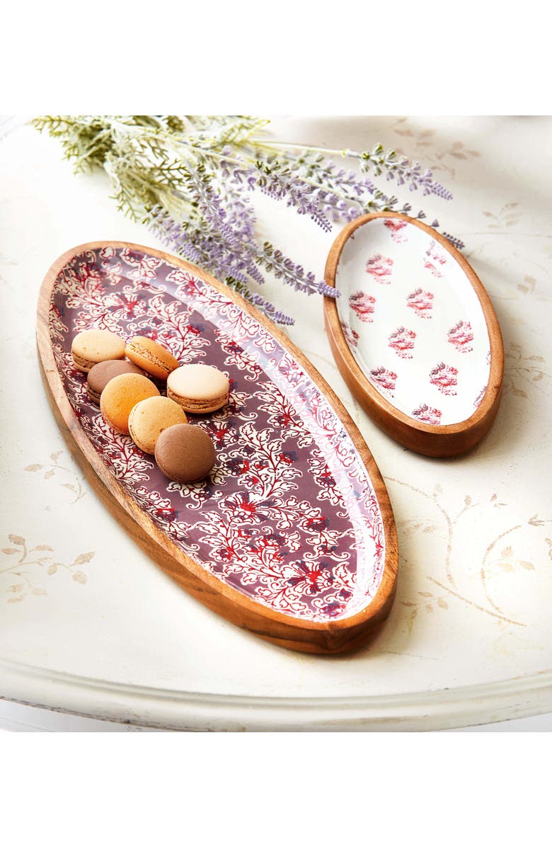 tag Jasmine Wood Enamel Large Serving Platter Multicolor, Alternate, color, Multicolored