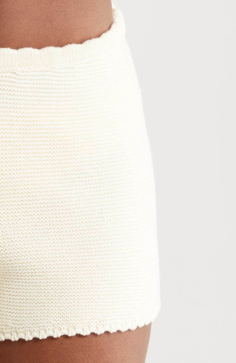 Solid & Striped The Celeste Cotton Knit Cover-Up Shorts, Alternate, color, Ecru