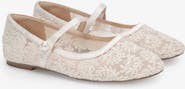 Kailee P Zora Crochet Lace Mary Jane Wedding Flats