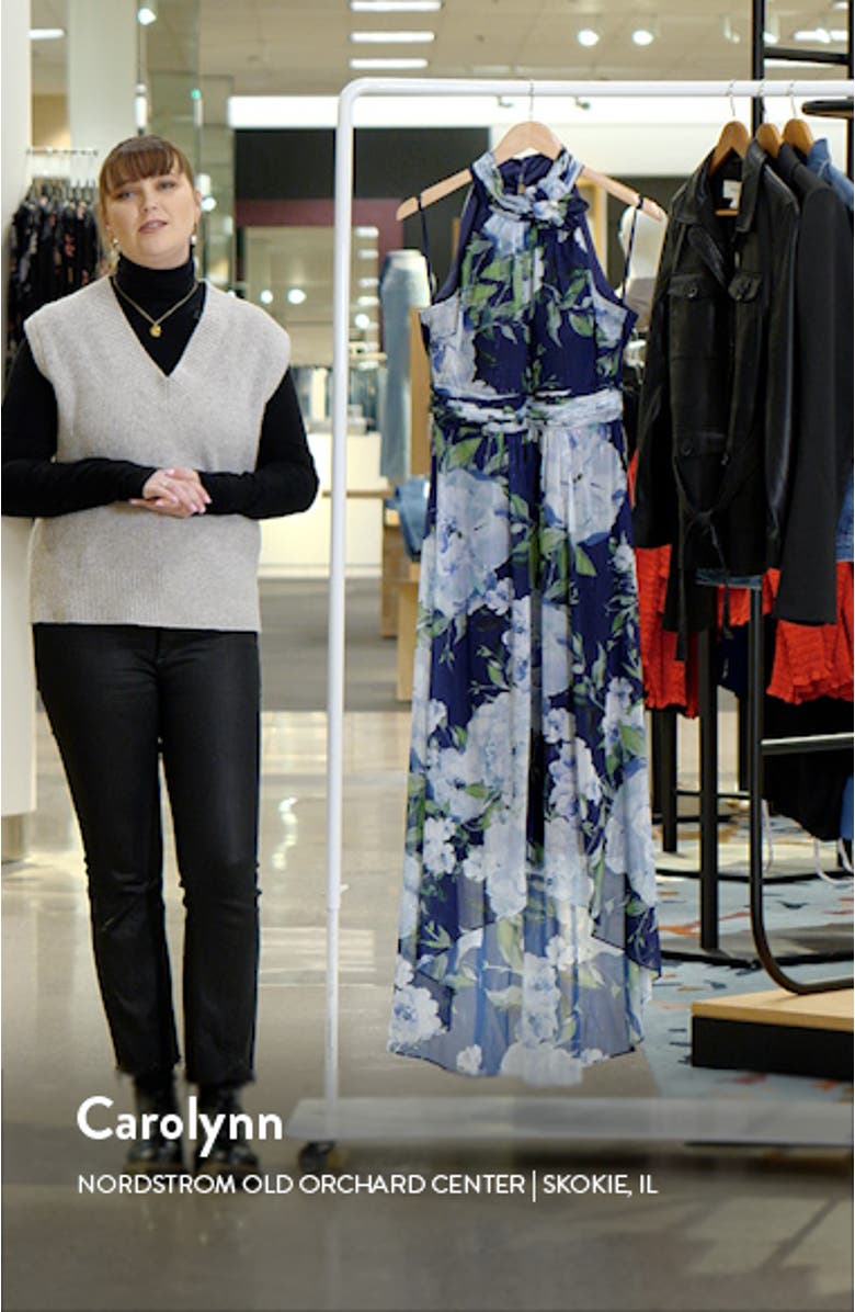 Floral Chiffon High-Low Midi Dress, sales video thumbnail