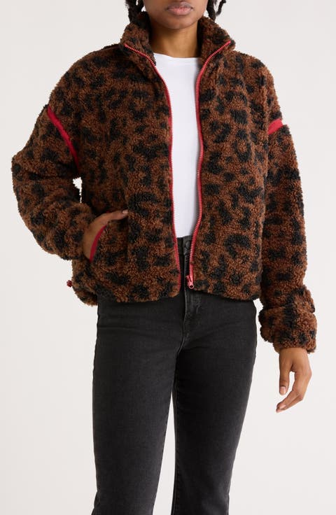 Printed Faux Shearling Jacket